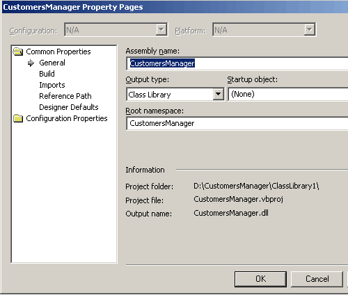 Project Properties Window