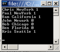 linq query output