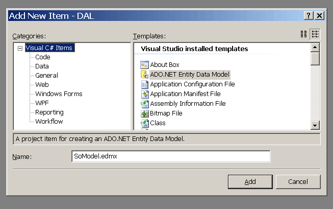 ado.net entity framework designer