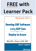 cover image of book develop erp software using asp core and deploy to Azure