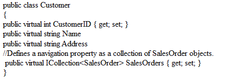 POCO class code snippet